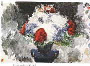 Mikhail Vrubel Flowers in Blue Vase oil painting reproduction